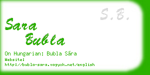 sara bubla business card