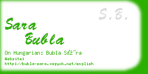 sara bubla business card